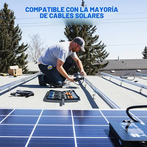 Vista 6 de Kit de herramientas de crimpado solar ECO-WORTHY 13 piezas - un crimpador, 10 pares de conectores solares, 2 pares de llaves de conector solar