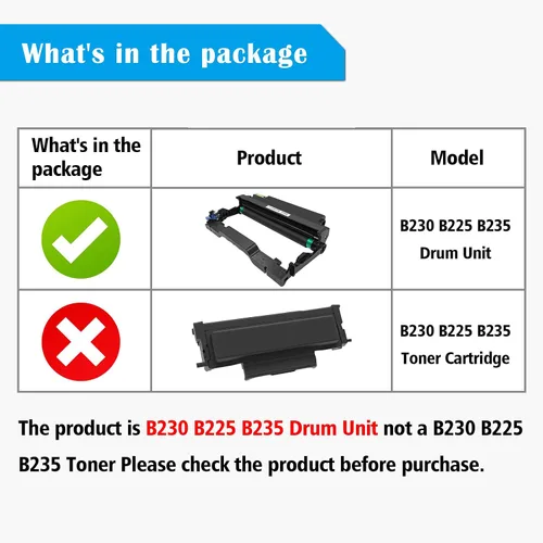 Vista 2 de TOPRINT B230 B225 B235 013R00691 Cartucho de tambor compatible Unidad de tambor de imagen Negro 12000 páginas para B225 B225dni B230 B230dni B235