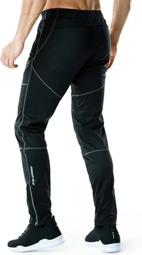 Vista 2 de TSLA - Pantalones deportivos de ciclismo antiviento y térmicos para hombre, forrados de vellón, para exteriores, para el invierno y clima frío