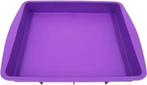 Vista 2 de Lmaray Bandeja de silicona morada de 11 x 9.5 pulgadas, segura, duradera, fácil de limpiar, apta para microondas y horno