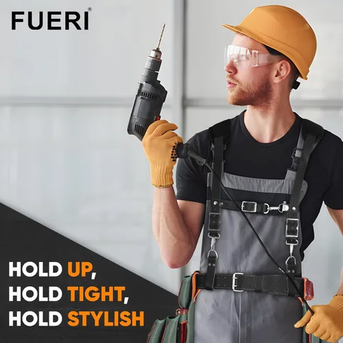 Vista 8 de FUERI Liguero de cinturón de herramientas con 4 bucles en D desmontables para cinturón de herramientas de construcción Liga de trabajo con clips