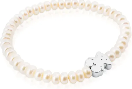 Vista 2 de TOUS Elastic Bracelet for Women with Cultured Freshwater Pearls.