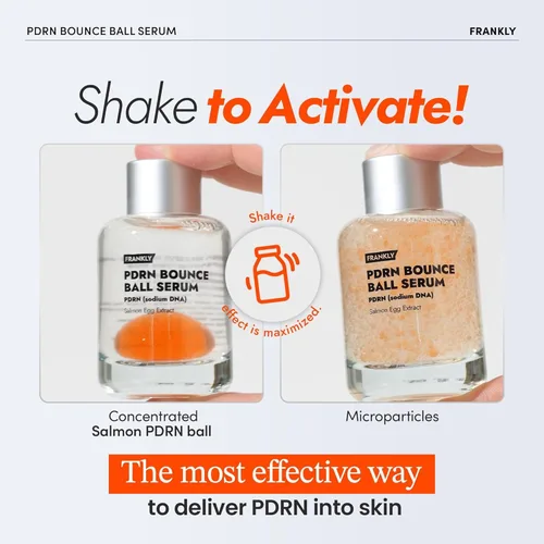 Vista 4 de FRANKLY Salmon PDRN Bounce Ball Serum – 99% Pure Salmon DNA PDRN para recuperación posterior a las microagujas, enrojecimiento y reparación