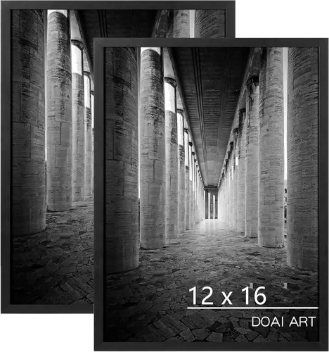 Vista 11 de DOAI ART Marco de fotos de 5x7 pulgadas, marco negro de 5x7 pulgadas para exhibición horizontal o vertical con montaje en pared y sobremesa Marco