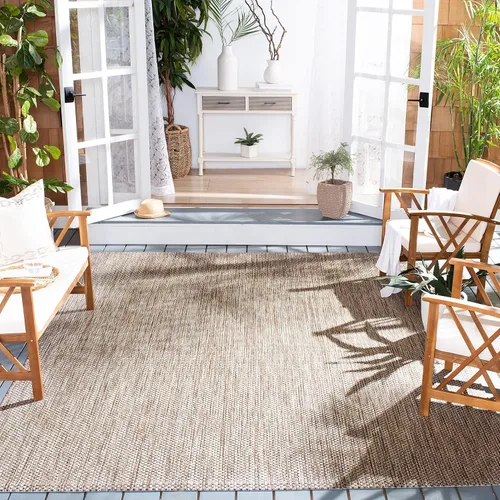 Vista 49 de SAFAVIEH Alfombra Lavable para Exteriores Colección Courtyard - 2'3" x 5', Azul Aqua y Gris, No Desprende Pelusa y Fácil Limpieza, Ideal para Patio