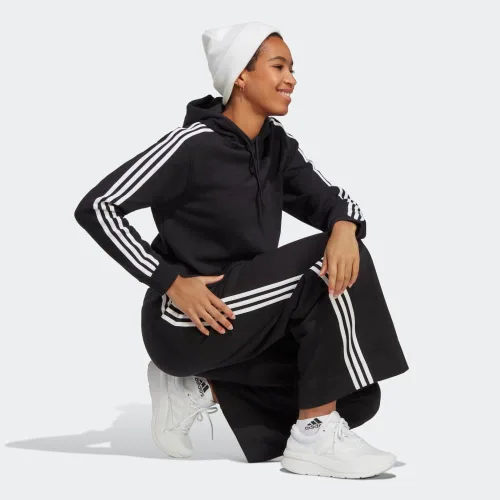 Vista 5 de adidas Sudadera con capucha de rizo francés de 3 rayas Essentials para mujer