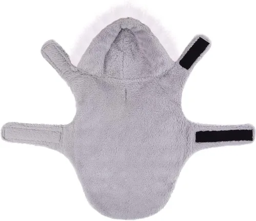 Vista 6 de HDE Chaqueta acolchada para perro, con forro polar, abrigo de invierno cálido para perro con agujero para arnés a rayas rosas, talla S Raya rosa