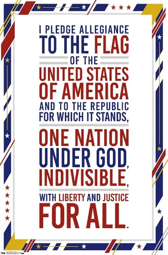 Vista 16 de Trends International The United States Of America - Pledge Of Allegiance Wall Poster, 14.725" x 22.375", Barnwood Framed Version