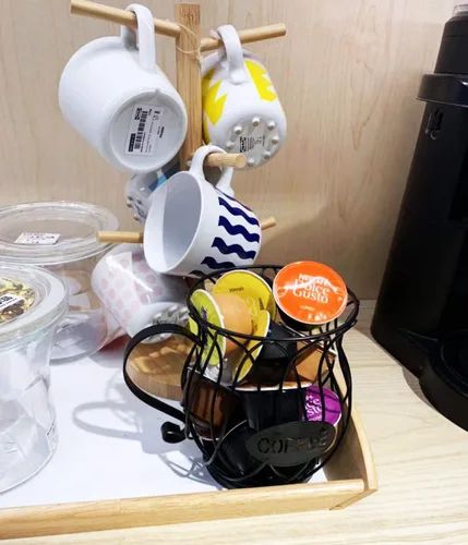 Vista 2 de KiaoTime Cesto de almacenamiento para cápsulas de café, organizador de cápsulas de café expreso, organizador de cocina, soportes de almacenamiento