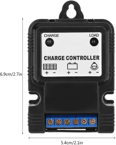 Vista 5 de Nikou Controlador de carga solar, 6V/12V 3A controlador solar PWM, controladores de panel solar con indicador LED, regulador inteligente de energía
