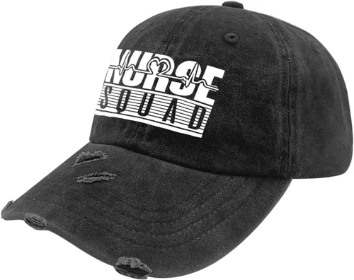Vista 2 de KAYJAY Nurse Squads Hat Womens Summer Hat AllBlack Mens Beach Hat Gifts for Dad Running Cap