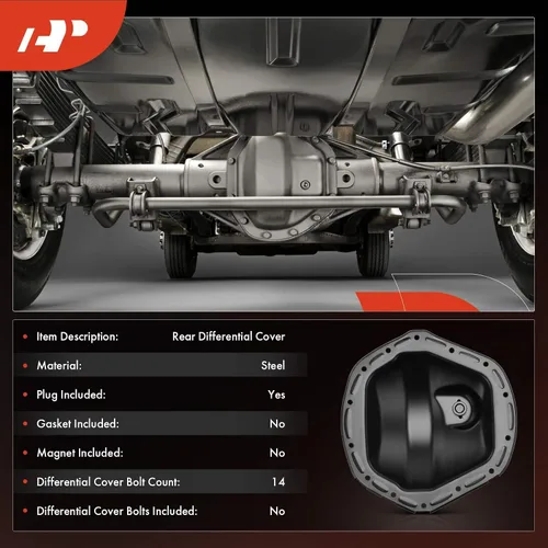 Vista 3 de A-Premium Cubierta de diferencial trasero compatible con engranaje de anillo de 11.5 pulgadas - 2001-2018 - Chevy Silverado 2500 HD 3500 & GMC