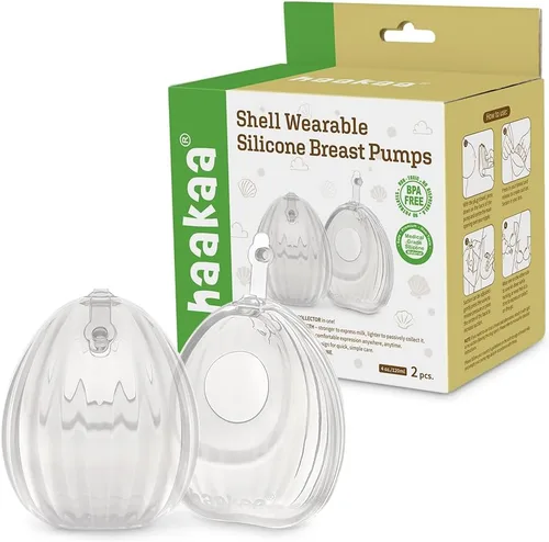 Vista 10 de HAAKAA Shell - Extractor de leche manual manos libres, silicona de grado médico, compacto, portátil y discreto, válvula a prueba de fugas, 2.5