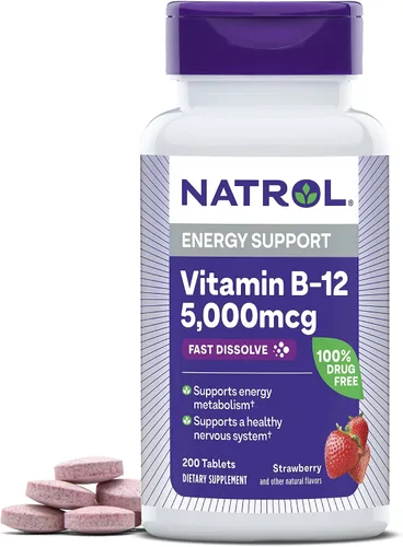 Vista 9 de Natrol Vitamina B12 hff Fast disolver Suplementos nutricionales, Fresa, 5000 mcg, KTS-3053, 1, 1