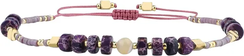 Vista 13 de KELITCH Pulsera de la amistad de ágata de cristal, hecha a mano, pulseras ajustables para mujer Beige