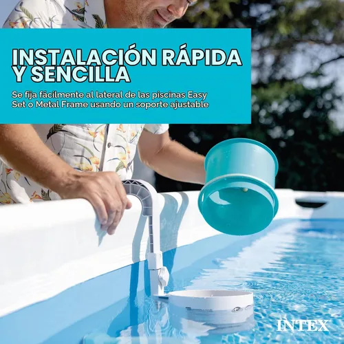 Vista 4 de Intex Deluxe Limpiador automático de superficie para piscina montado en pared - 800 GPH+