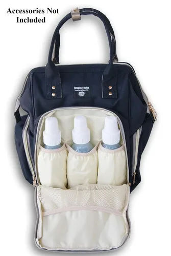 Vista 4 de Mochila grande para cambiar pañales para bebé, Azul