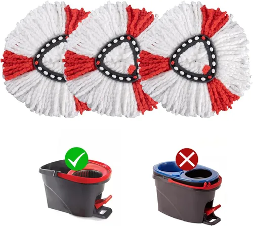 Vista 12 de Matthew Cleaning - Juego de 3 cabezales de repuesto de microfibra azul compatible con EasyWring Spin Mop Reemplazar la cabeza EasyWring de alta
