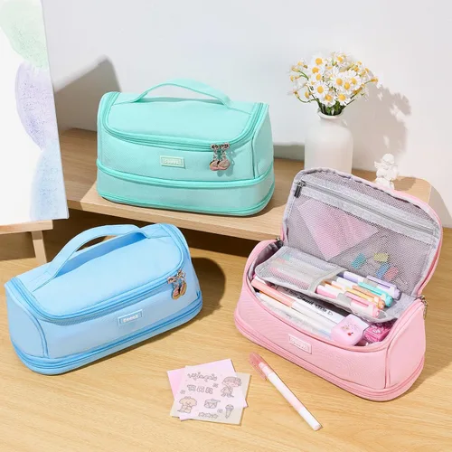 Vista 2 de Sooez - Estuche súper grande para lápices, estuche expandible de gran capacidad extra, organizador de bolígrafos, bolsa de papelería portátil