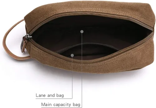 Vista 4 de IBLUE Neceser de cuero y lona para viaje, organizador de afeitado para hombres y mujeres, B03, Rosa encendido