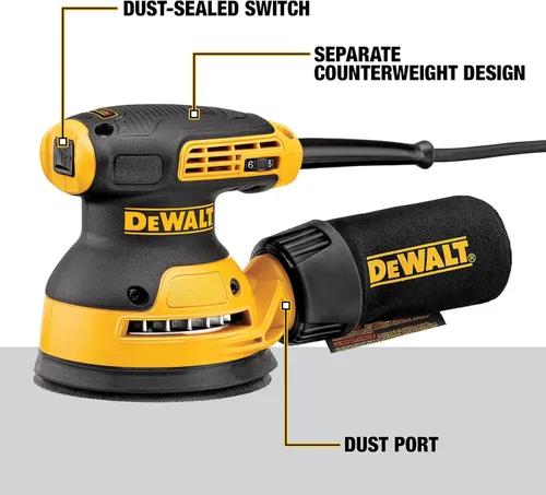Vista 2 de Dewalt DWE6423R Lijadora orbital aleatoria de velocidad variable de 5 pulgadas con almohadilla H&L (renovada)