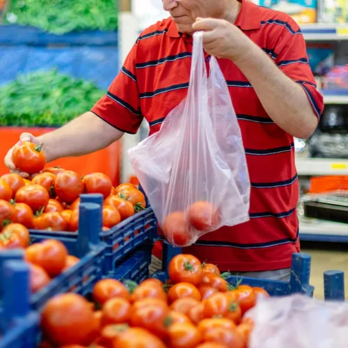 Vista 5 de Bolsas de plástico para camisetas, bolsas de compras de comestibles, Bolsas de transporte reutilizables transparentes, 400 bolsas, Claro