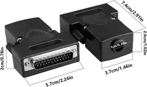 Vista 2 de DB25 Solderless - Adaptador macho, RS232 D-SUB Serial a puerto de 25 pines a conector terminal Módulo de señal Tornillos largos y tuercas
