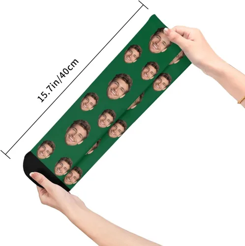 Vista 4 de Calcetines personalizados con foto para hombres y mujeres, calcetines personalizados con imagen unisex, calcetines con caras en ellos personalizados