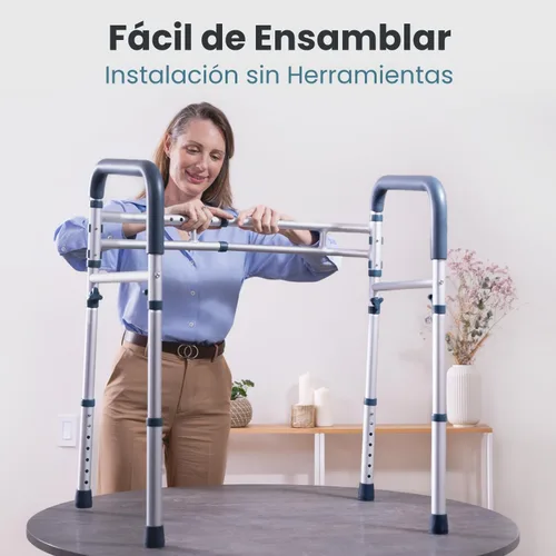Vista 6 de PELEGON Barras de seguridad para inodoro (159 kg) - Bastidor y rieles de seguridad para inodoro ajustables, pasamanos de seguridad para inodoro