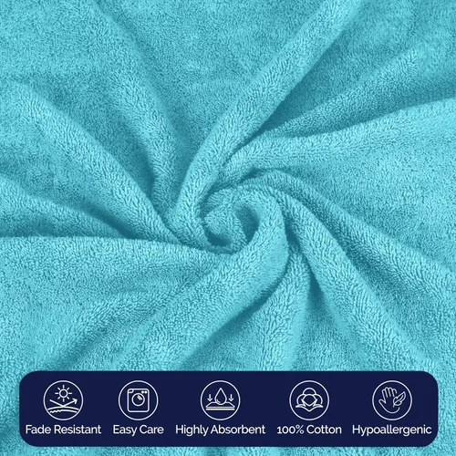 Vista 6 de Elegant Comfort Juego de 8 toallas de algodón de alta calidad, incluye 4 toallas pequeñas, 2 toallas de mano y 2 toallas de baño, 100% algodón