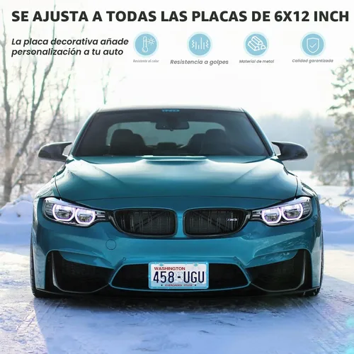 Vista 5 de SHARE&CARE Marco de matrícula brillante, cubierta de matrícula de cristal, soporte para placa de automóvil con diamantes de imitación de cristal AB