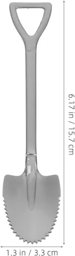 Vista 3 de Angoily Paquete de 4 cucharas de pomelo con borde dentado de acero inoxidable para sandía, cítricos, melón, melocotón, pala curvada, 6.18 pulgadas