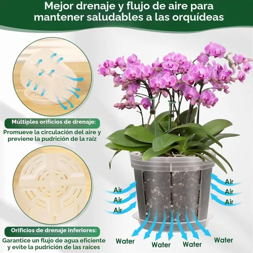 Vista 5 de Paquete de 16 macetas de plástico para orquídeas con agujeros, 4, 5, 6 16