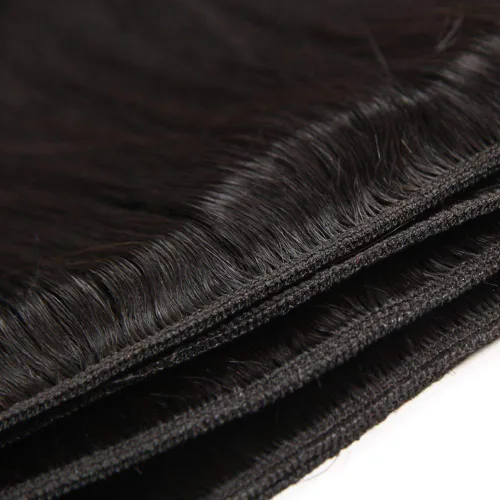 Vista 7 de Extensiones de pelo lacio 10A, paquetes de cabello humano 10 12 14 pulgadas, 100% cabello humano brasileño virgen sin procesar, tejido de pelo Negro