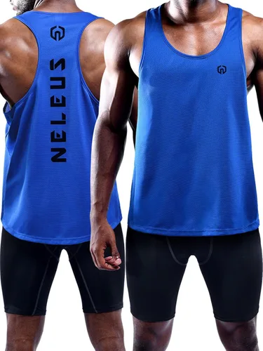 Vista 2 de NELEUS Men's 3 Pack Dry Fit Y-Back Muscle Tank Top