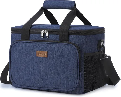 Vista 11 de Lifewit Lonchera mediana aislada, suave y refrigerante, para adultos, hombres y mujeres, color negro, 12 latas (9L)