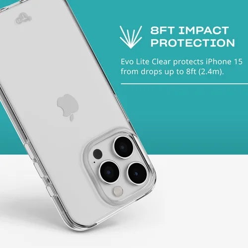 Vista 5 de Tech21 EvoLite - Funda para iPhone 15 Pro, funda de protección contra impactos, transparente