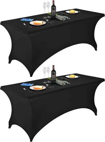 Vista 139 de FORLIFE - Funda de mesa de elastano, mantel ajustado de 4 pies para mesas rectangulares, funda elástica para patio, universal para bodas, banquetes