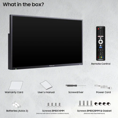 Vista 10 de SYLVOX - Televisión QLED para exteriores, 43 pulgadas, resistente a
