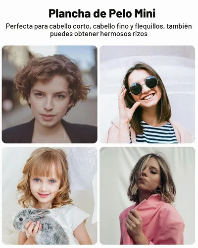 Vista 7 de Mini plancha plana para cabello corto y flequillo, plancha plana pequeña de 0.7 pulgadas para viajes Plancha plana pequeña de 0.7 pulgadas