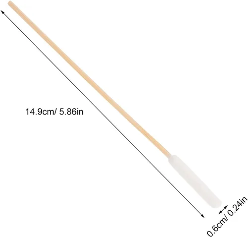 Vista 2 de Luxshiny 500pcs PET Ear Cleaning Cotton Swabs, Single-Ended Large Tip