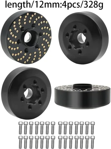 Vista 8 de 4 pesos de rueda de latón, adaptador de cubo hexagonal de rueda de latón 1/10 para llantas Beadlock de 1.9 pulgadas/2.2 pulgadas para llantas