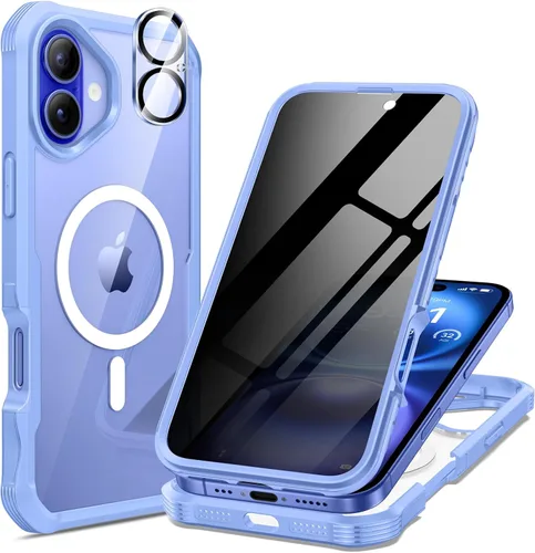 Vista 43 de seacosmo para iPhone Air Funda, Carcasa Completa con Protector de Privacidad de Vidrio Templado 9H Integrado y Protector de Lente de Cámara