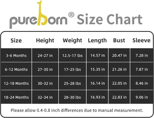 Vista 7 de pureborn Mameluco de algodón súper suave para bebés niños y niñas de 0 a 24 meses