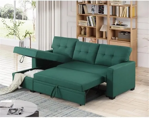 Vista 8 de Devion Furniture Tela de poliéster en forma de L reversible, fácil de convertible extraíble, sofá seccional/diván de almacenamiento con cojines