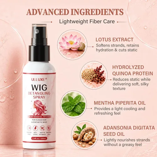 Vista 4 de ulluxe 2 piezas de spray de peluca para cabello sintético y cabello humano