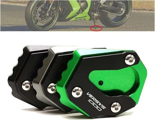 Vista 2 de YESKIT Aluminio CNC para Kawasaki VERSYS 1000 VERSYS1000 2015-2022 Soporte lateral de pie de motocicleta Placa de soporte de extensión (Color : gris)