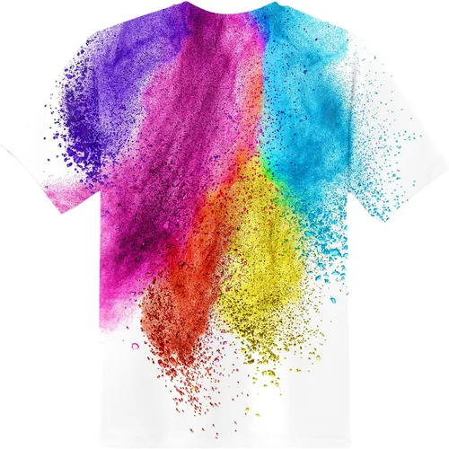 Vista 3 de Camiseta de manga corta con estampado 3D para niños y niñas de 6 a 16 años Bcm45-blanco