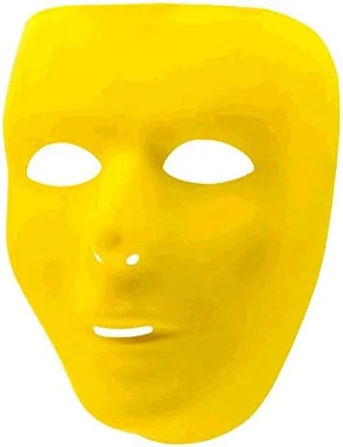 Vista 2 de Amscan Máscara facial completa de plástico de color sólido, 8.5 x 6.5 pulgadas, amarillo