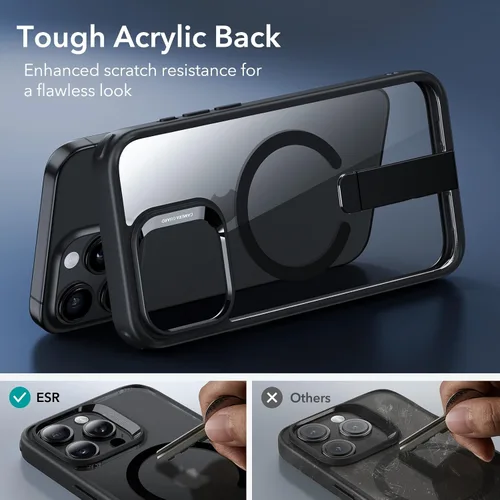 Vista 7 de ESR Funda para iPhone 15 Pro con Soporte, Protección Resistente a Golpes de Grado Militar, Funda Magnética para Teléfono con Soporte Flickstand
